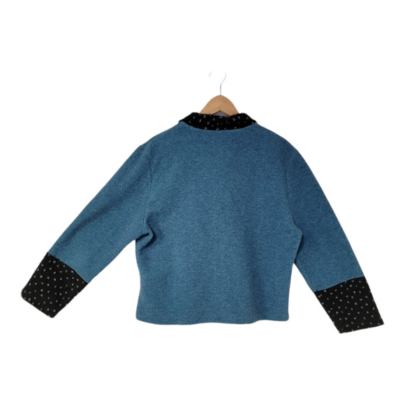 TIB Design Womens Cardigan Sweater Wool Blend Long Sleeve Blue Size L - Picture 10 of 12